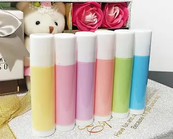 

100pcs/lot 5g Empty Candy Color LIP BALM Tubes Container Lipstick Bottle For DIY Plastic Lip Cosmetic Packaging