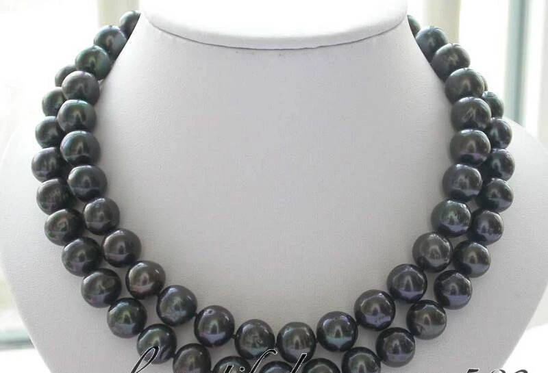 

Free Shipping ****** z3092 32" 12mm black round freshwater pearl necklace ()