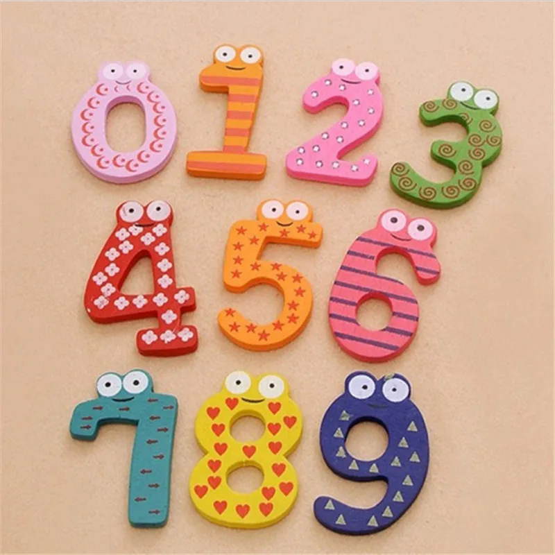 

New 10 Number Diagram Baby Kids Bath Toy Educational Wood Kids Children Magnet Toys Digital Classic Refrigerators Magnetic Toys