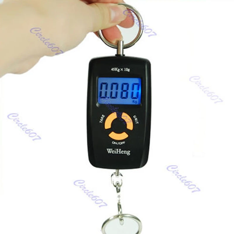 OOTDTY 1 Pc 10g/45Kg Pocket Hanging LCD Screen Display Digital Scale Luggage Fishing Weight Stainless Steel Hanging Hook OOTDTY 1 Pc 10g/45Kg Pocket Hanging LCD Screen Display Digital Scale Luggage Fishing Weight Stainless Steel Hanging Hook