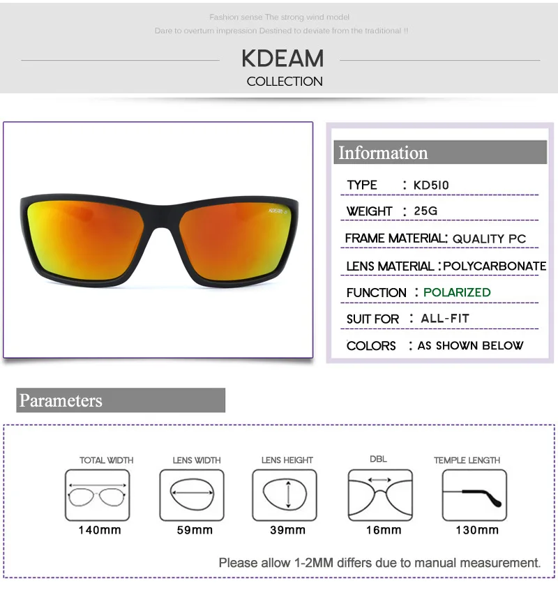 KDEAM, летние поляризационные солнцезащитные очки, мужские, Роскошные, брендовые, дизайнерские, покрытие, зеркальные линзы, спортивные, солнцезащитные очки, очки с коробкой