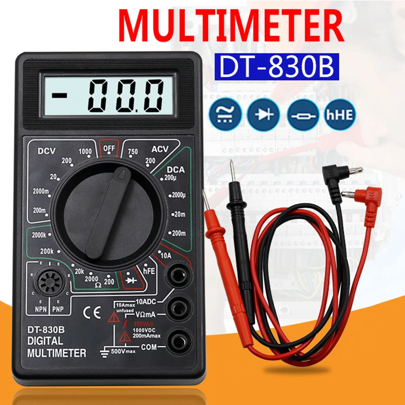 2 цвета ЖК цифровой мультиметр AC/DC 750/1000 в мини щуп тестера для Вольтметр Амперметр