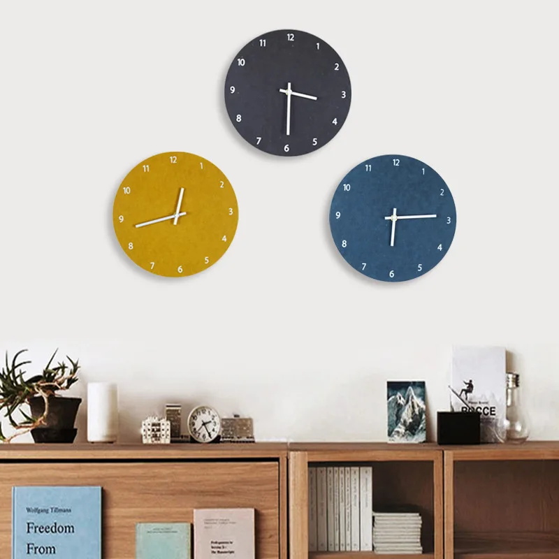 Mrosaa 12 дюймов настенные часы Современные Дизайн краткое деревянные настенные часы Slient Гостиная украшение дома красочные висит часы