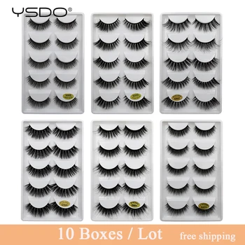 

YSDO 10 boxes mink eyelashes cruelty free lashes 50 pairs natural false eyelashes faux cils eyelash extension 3d mink lashes G8