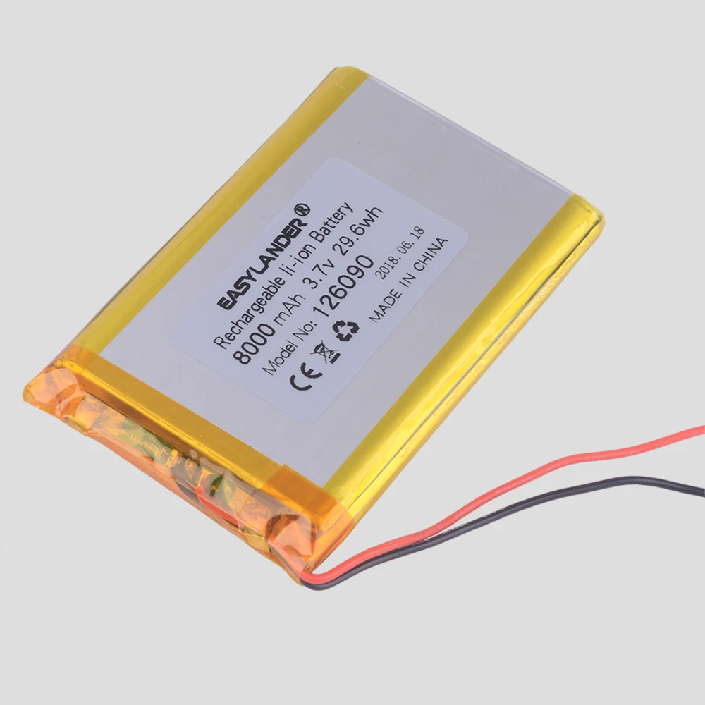 126090 3 7 v 8000mAh литий ионные Lipo литиевые полимерные аккумуляторы для динамиков