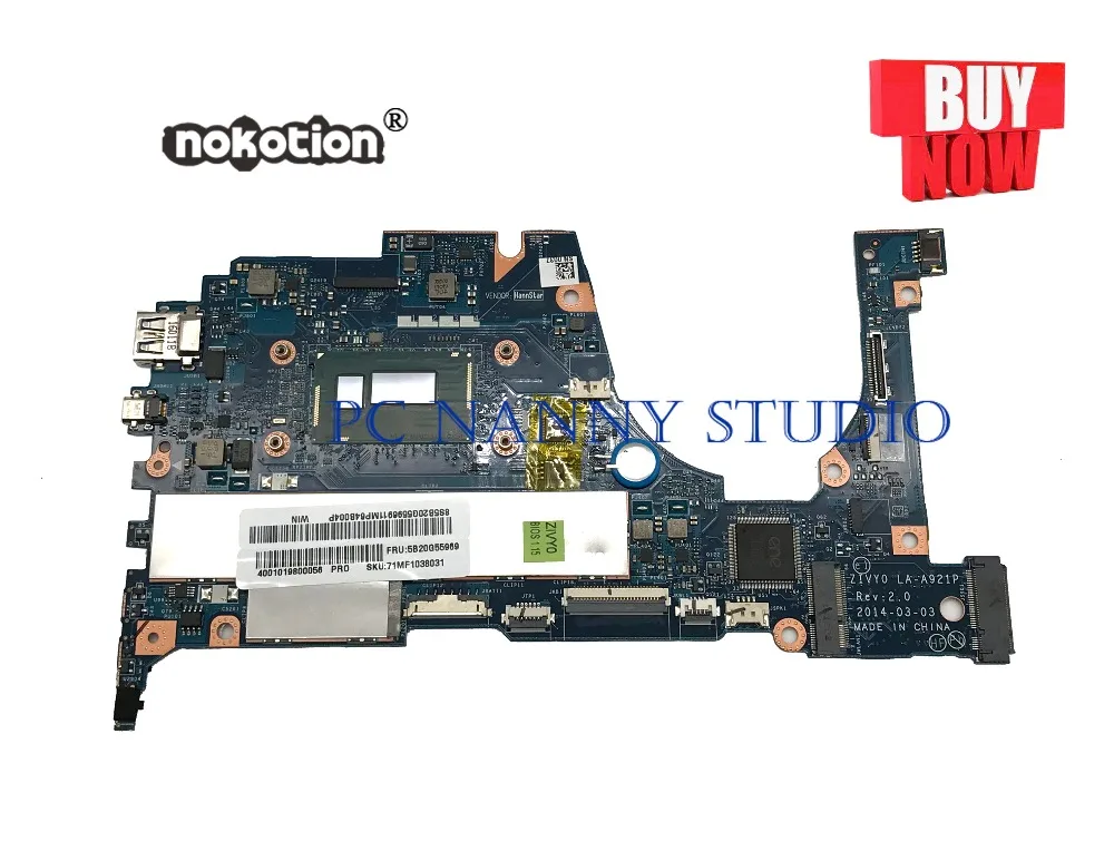 PANANNY ZIVY0 LA A921P для Lenovo Yoga 2 13 материнская плата ноутбука I3 4030U DDR3L 5B20G55969