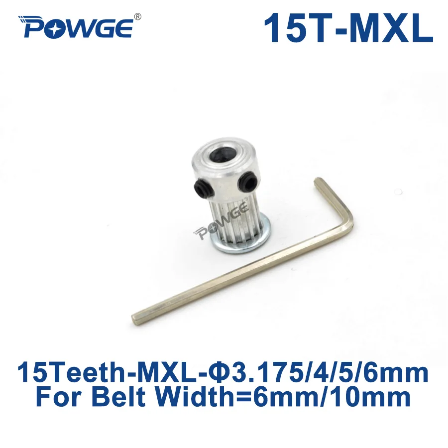 Зубчатый шкив POWGE MXL трапециевидный 15 зубьев диаметр 3 175/4/5/6 мм для ширины 6/10