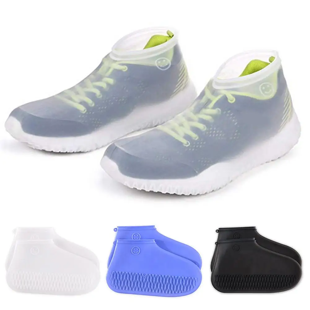 

1Pair Portable Elastic Silicone Shoe Covers Waterproof Protector Outdoor Non-slip Shoe Cover Rain Gear Household