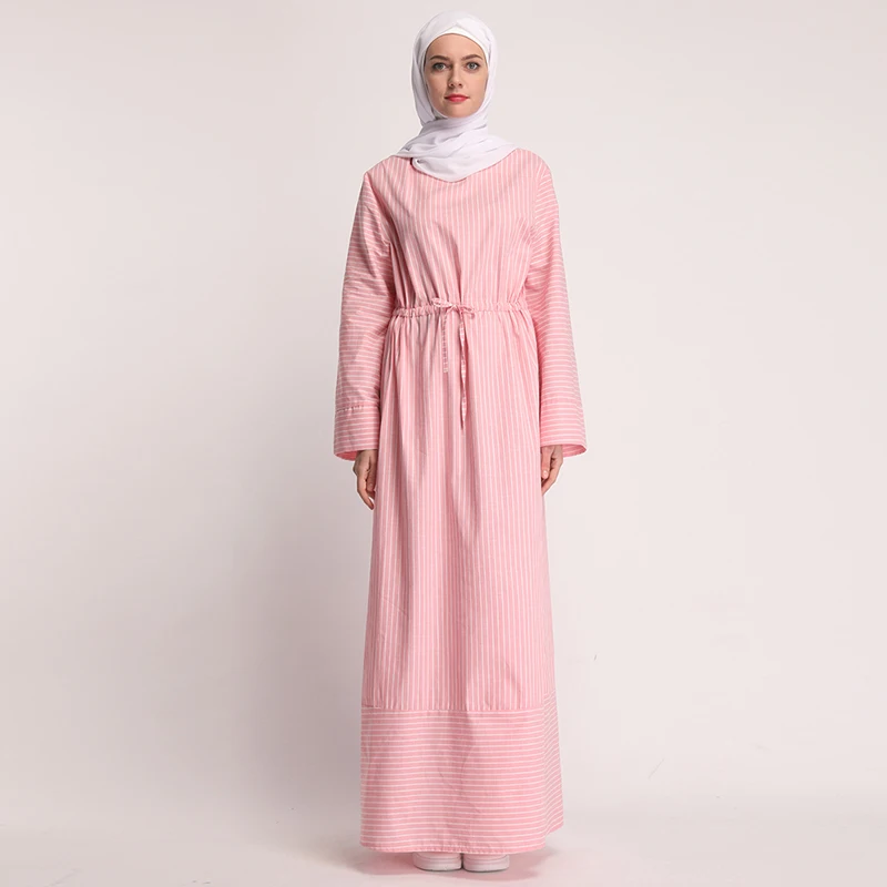 Кафтан абайя Дубай, Турция мусульманское платье Рамадан кафтан марокаин Абая для женщин Полосатый хиджаб платье турецкая исламская одежда
