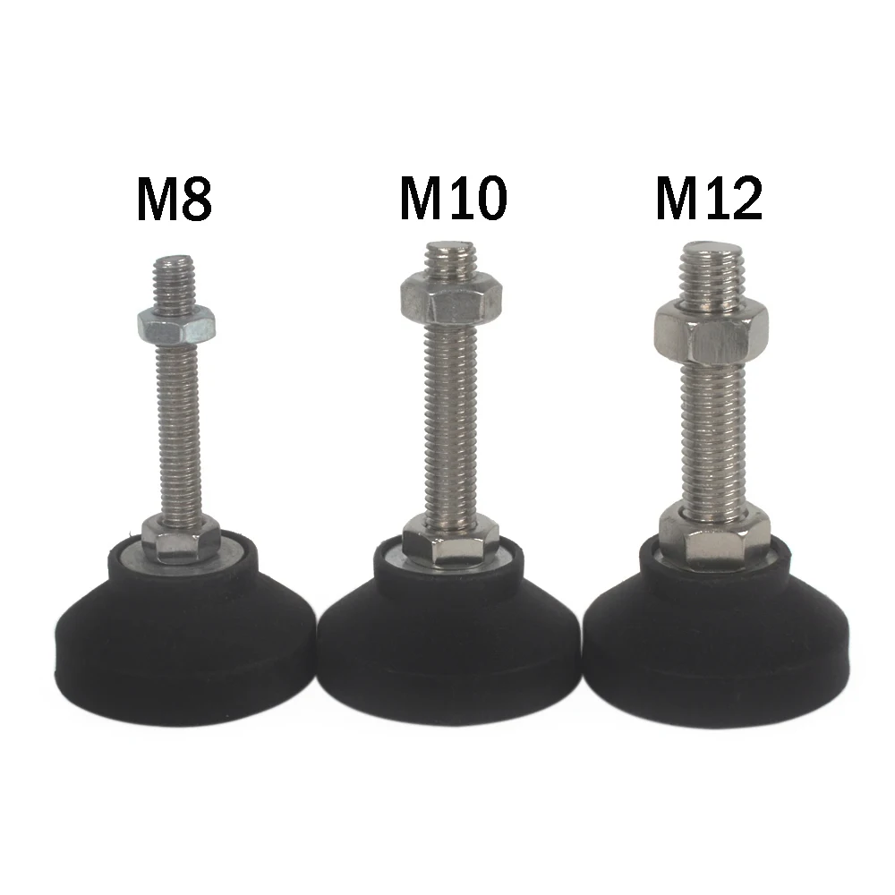 Discount 4/6/10pcs Adjustable Lathe Leg Thread Type Adjustable Levelling Feet Swivel Base Articulating Leveling legs Furniture Glide Pad