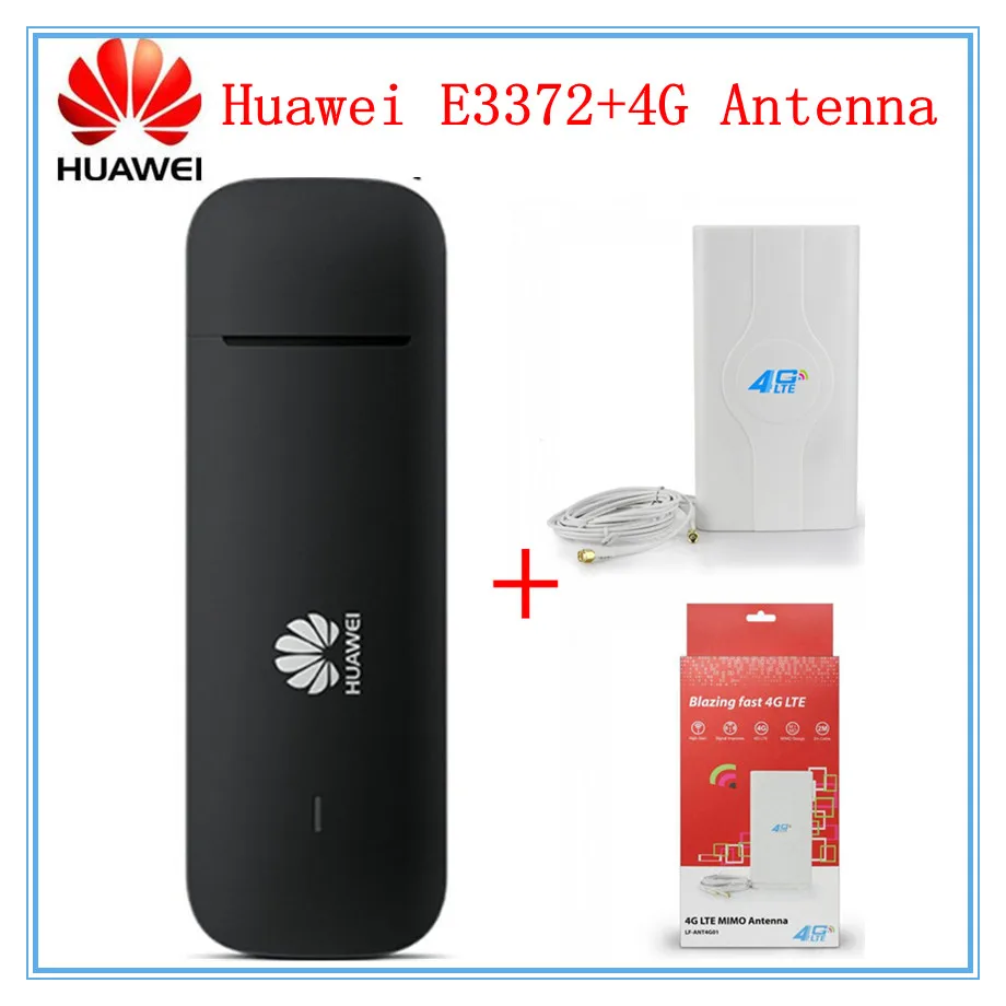 Разблокированный Huawei E3372 + 4G усилитель сигнала антенна LTE 150 Мбит/с USB модем донгл