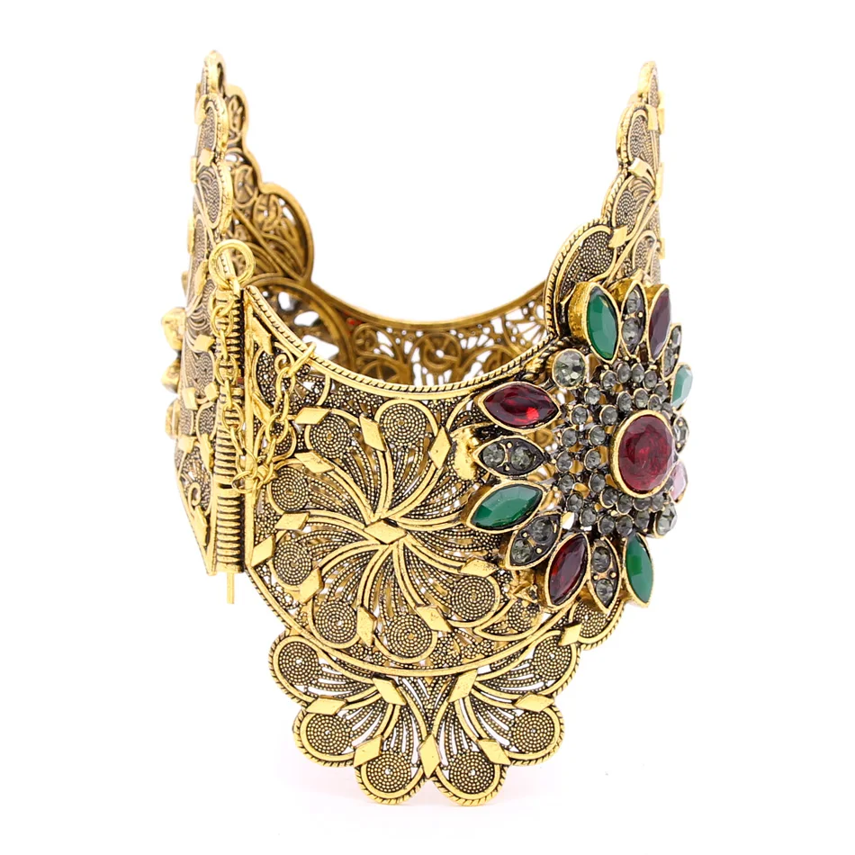 Женский браслет на руку винтажный с волнистыми краями размера плюс|cuff bangle|plus size