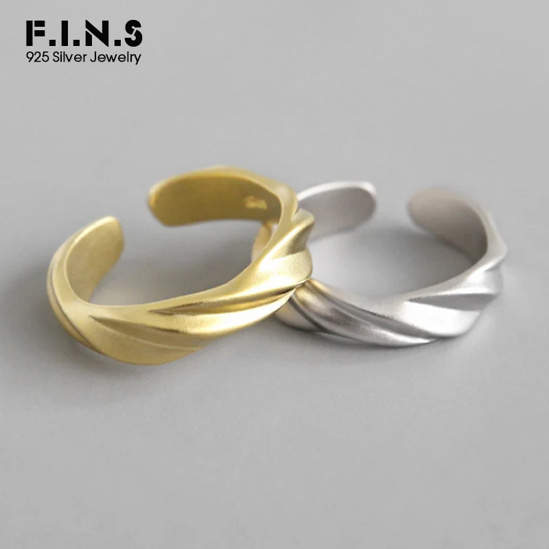 

F.I.N.S S925 Sterling Silver Rings For Women Twist Matte Engagement Finger Rings for Women Silver 925 Ring Decoration Jewelry