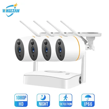 

Wheezan WiFi CCTV Camera Security System Kit Outdoor Waterproof Camera Home Video Surveillance Set Wireless Two way Audio IP Cam