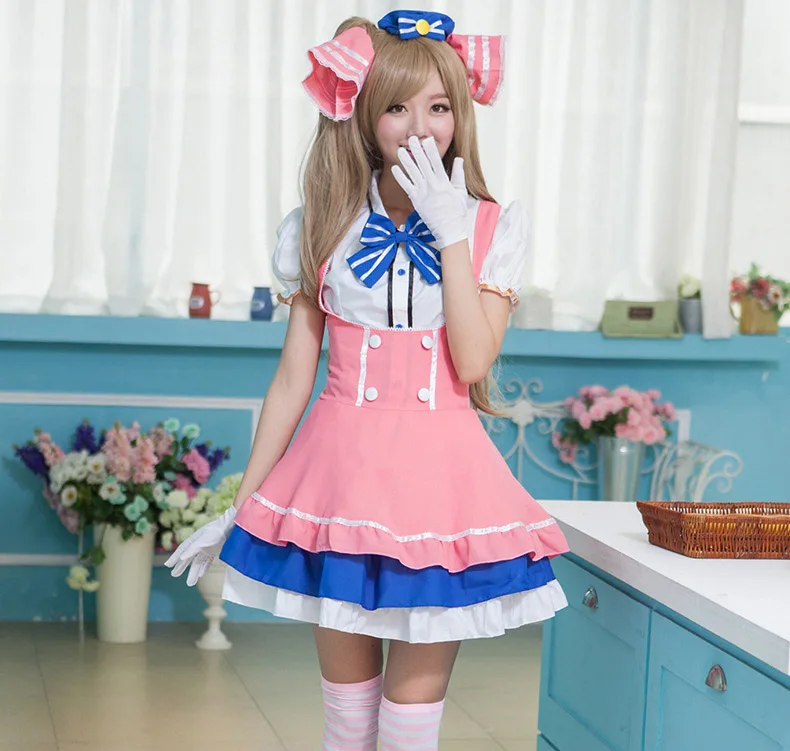 Аниме Love Live Косплей Костюм Lovelive Minami kotory конфеты горничная униформа Женская
