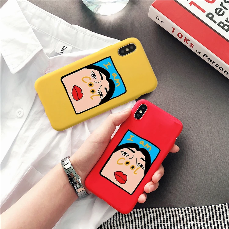 

Funny Experssion Phone Cases For iphone 6 6S 7 8 plus For iphone X XR XS Max Case color soft Silicone Case