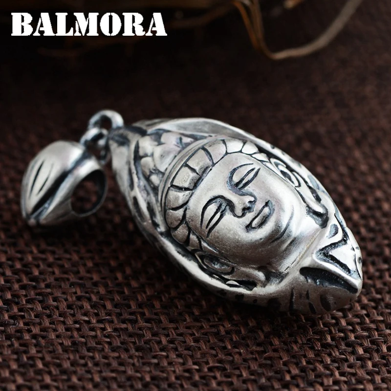

BALMORA 990 Pure Silver Vintage Buddhistic Pendants Accessories for Necklace Men Religious Jewelry Gift Without a Chain SY13170