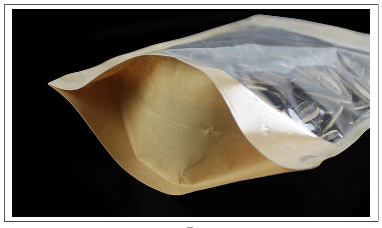 Утолщенный передний Прозрачный крафт-бумажный пакет гайка чай самостоящий Ziplock посылка мешок