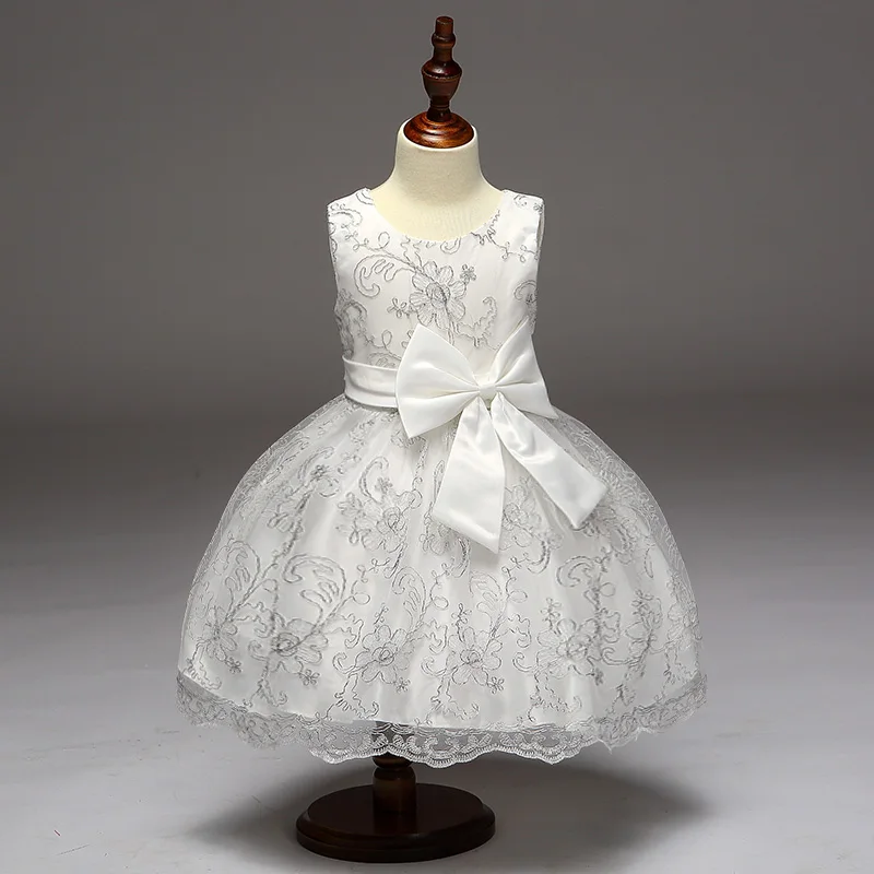 

Embroidery Elegant Girls Evening Party Ball Gown With Ribbon Belt Appliques Girls Celebrity Commuion Dress