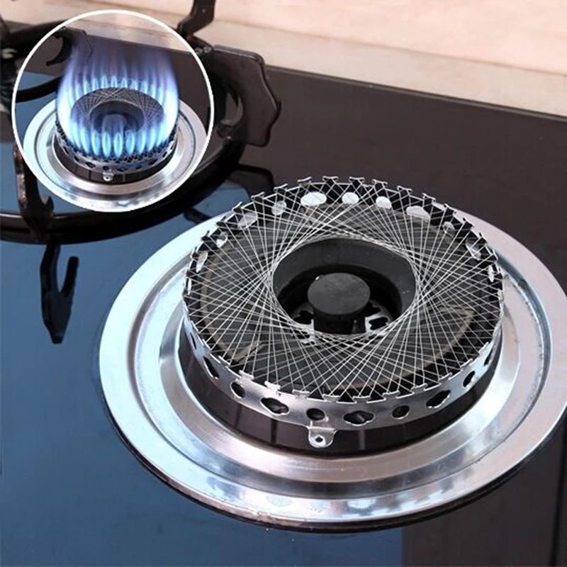 

Stainless Steel Gas Cooker Gas Stove Torch Net Windproof Energy Saving Circle Cover Case Mesh Kitchen Accessories