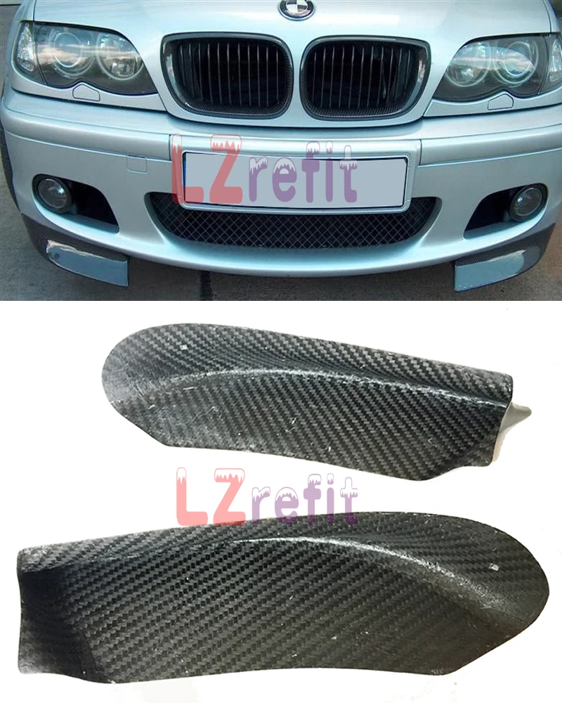 Настоящее углеродное волокно CSL Стиль передний сплиттер 1 пара для BMW E46 2D 4D M