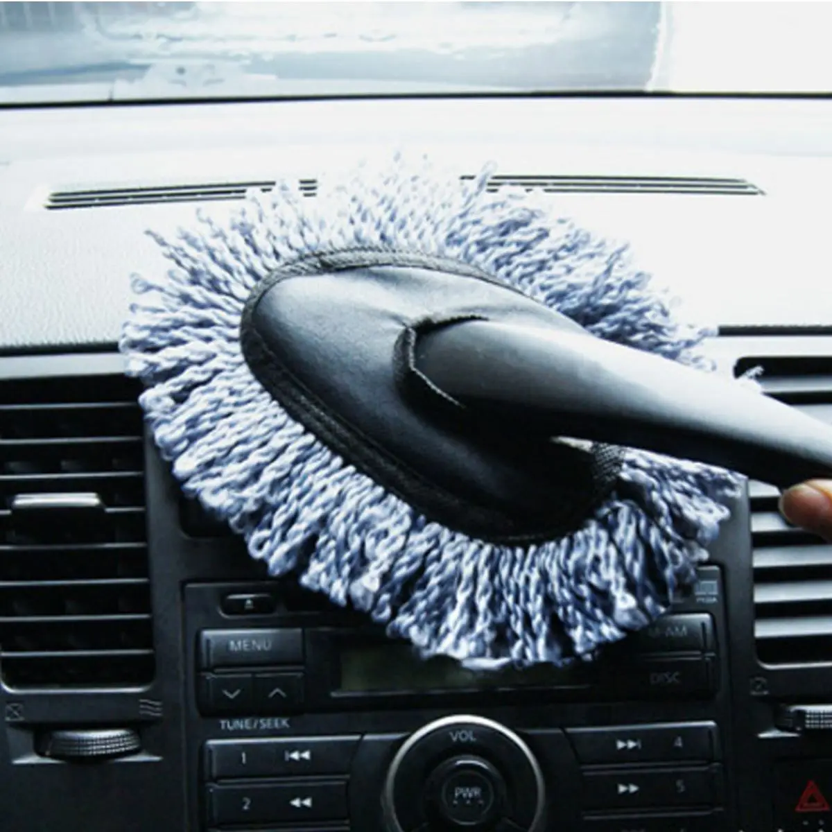 2 шт. щетка для чистки автомобиля из микрофибры Авто Окно Duster нержавеющая стальная длинная ручка восковый порошок моющийся волокнистый воск Shan шайба серый