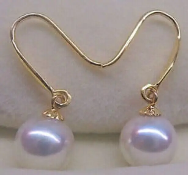 

charming a pair of AAA 10-11MM SOUTH SEA WHITE PEARL EARRING 14K/20
