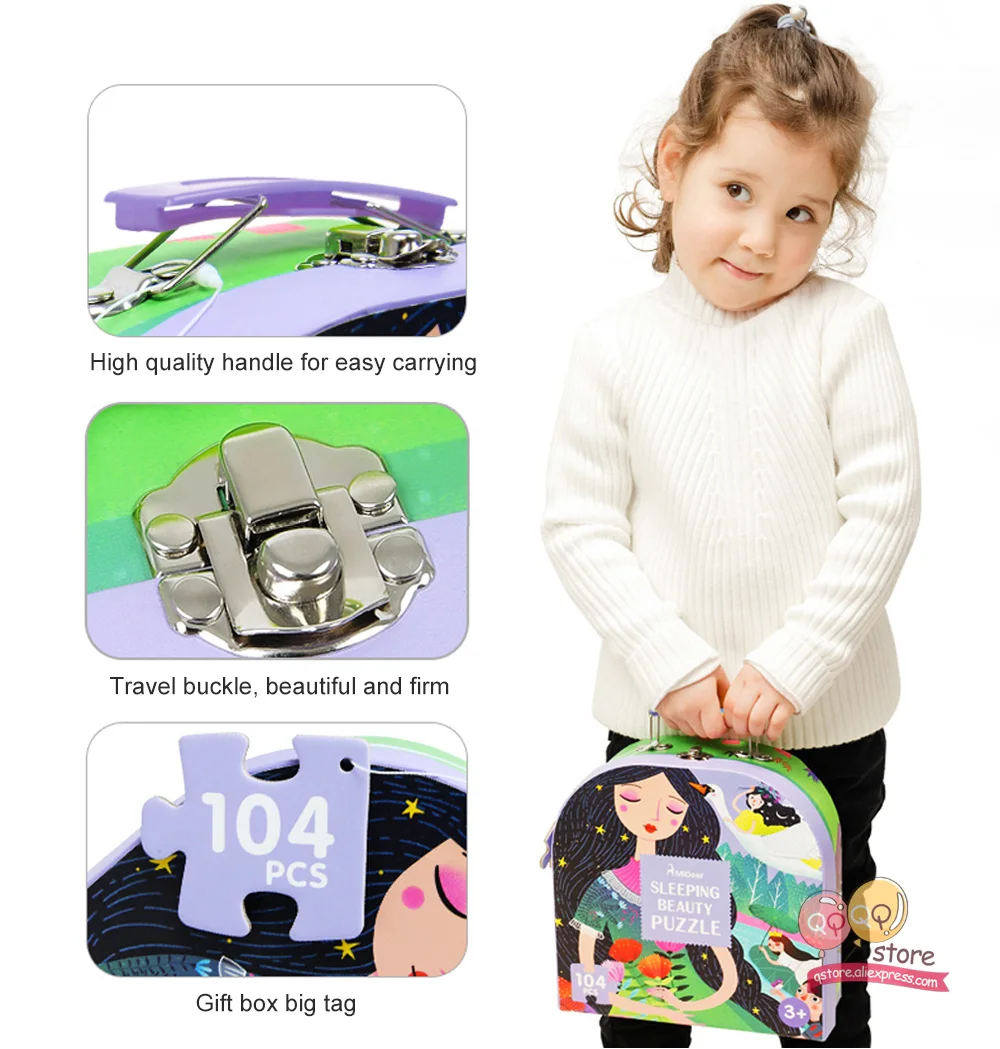 MiDeer, детский Большой набор паззлов, 100+ шт, детские игрушки, динозавр, сказка Спящая красавица, развивающие игрушки для детей, подарок