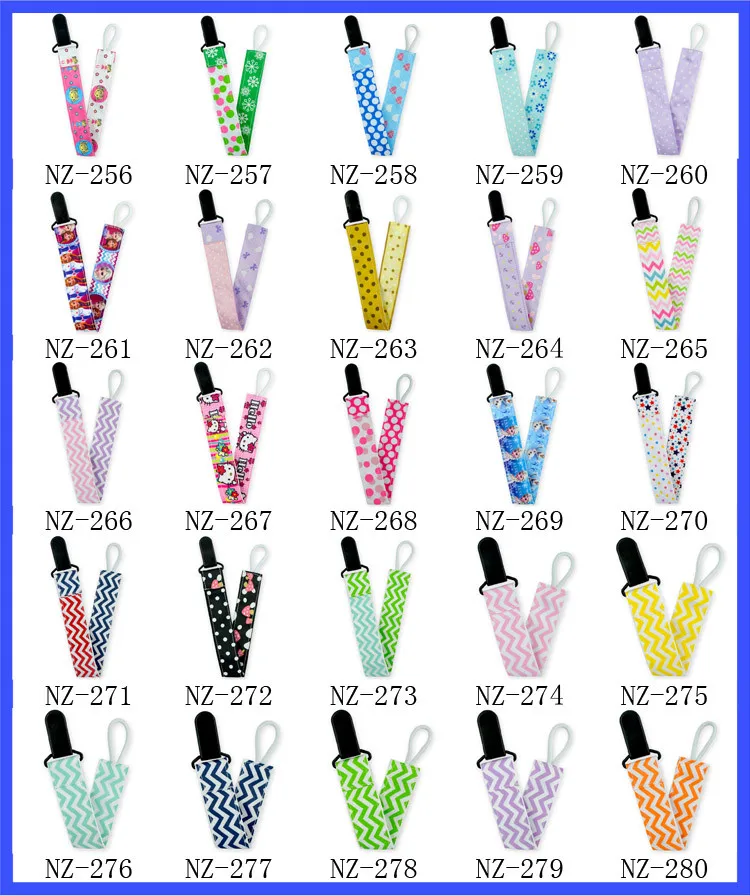 120PCS/LOT Baby Pacifier Clip With Lovely Pink Ribbon Pacifier Soother