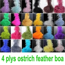 Woosee 10pcs 2yards 4plys Colors Ostrich Feather Boa for Wedding Centerpieces Carnival Dress Ornaments Christmas Decorations