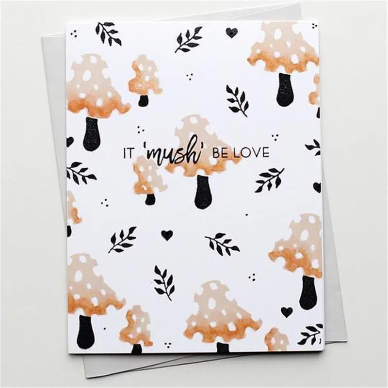 

Love You So Mush Mushroom Die Set Clear Stamps and Dies for Scrapbooking Card Making Embossing Crafts Dies with Stamps