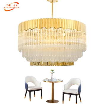 

Fanmee Modern Crystal Glass Chandelier Lighting Luxury Hotel Chandeliers LED Hanging Light Restaurant Chandelier Lamp
