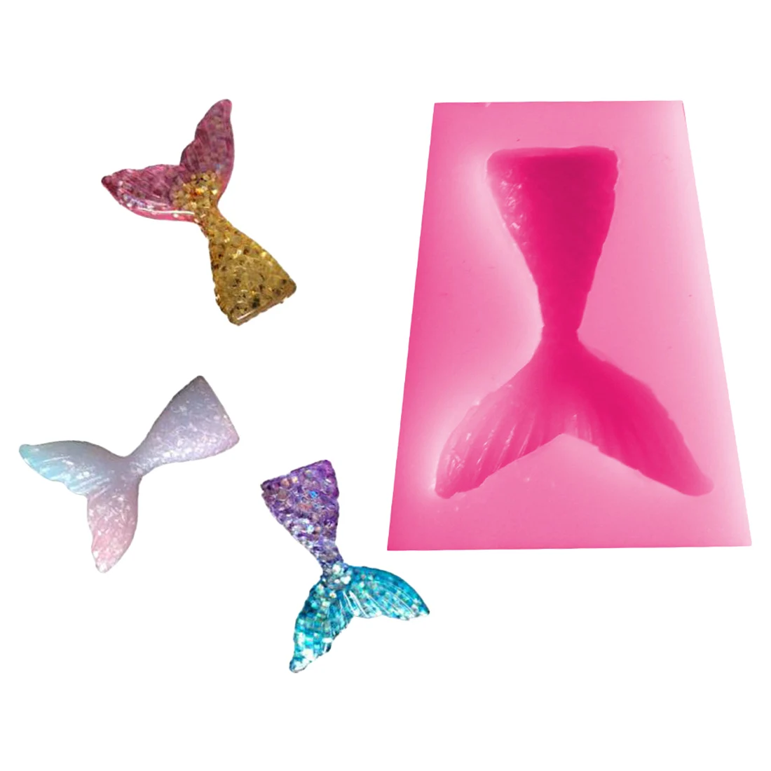 

Nice Mermaid Tail Silicone Mold Fondant Cupcake Cake Decorating Baking Tools Handmade Soap Mold Fish Fork Tail