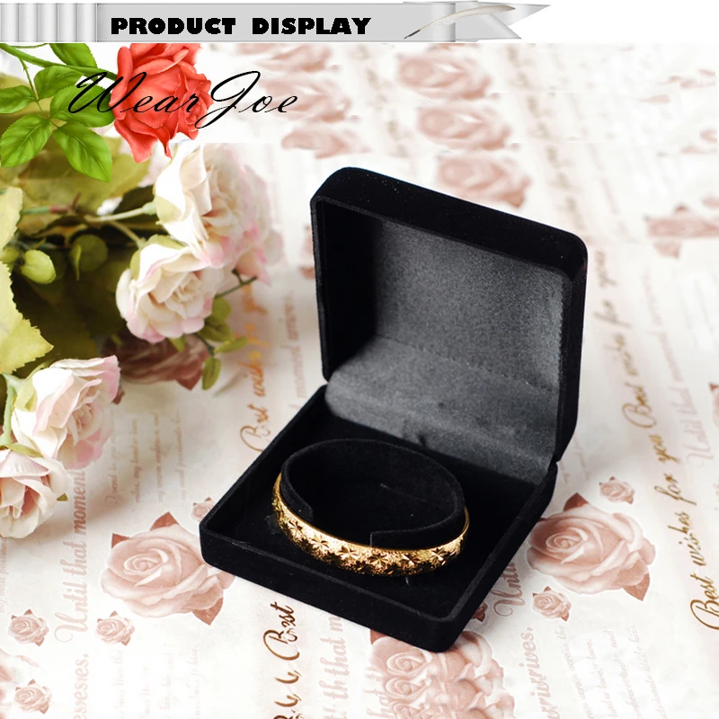 Черный бархат Jewelry Box браслет 9*9*4 см круг Застежка для переноски подставка держатель браслет Дисплей упаковки ящик для хранения