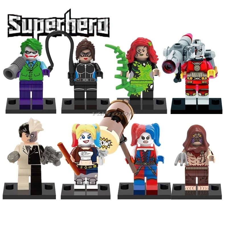 

Single Sale Super Heroes Deadshot Poison Ivy Joker Harley Quinn Scarecrow Harley Quinn Two Face Figure Legoingly Building Block