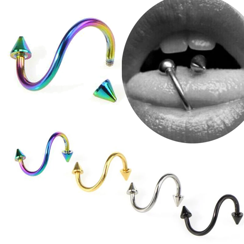 

2 Pieces/lot Stainless Steel S Style Spike Labret Rings Eyebrow Tragus Earring Nose Ring Closure Nipple Body Piercing Jewelry