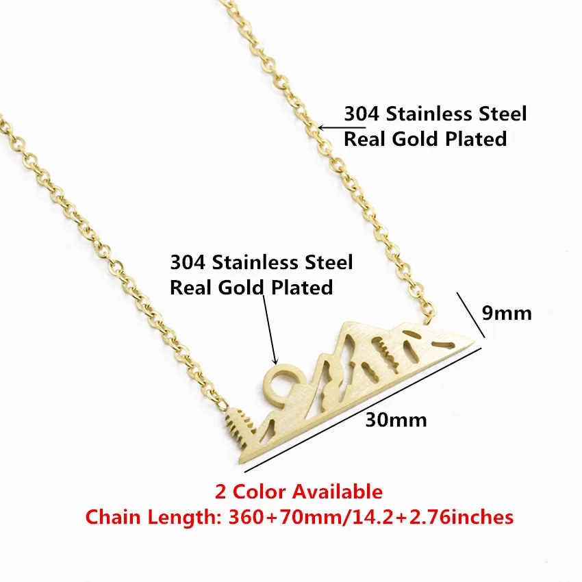 ACEBFEET Dainty Mountain Top Necklace Snowy Landscape Pendant Necklaces Hiking Nature Outdoor Jewelry Mountain Climbing Gifts