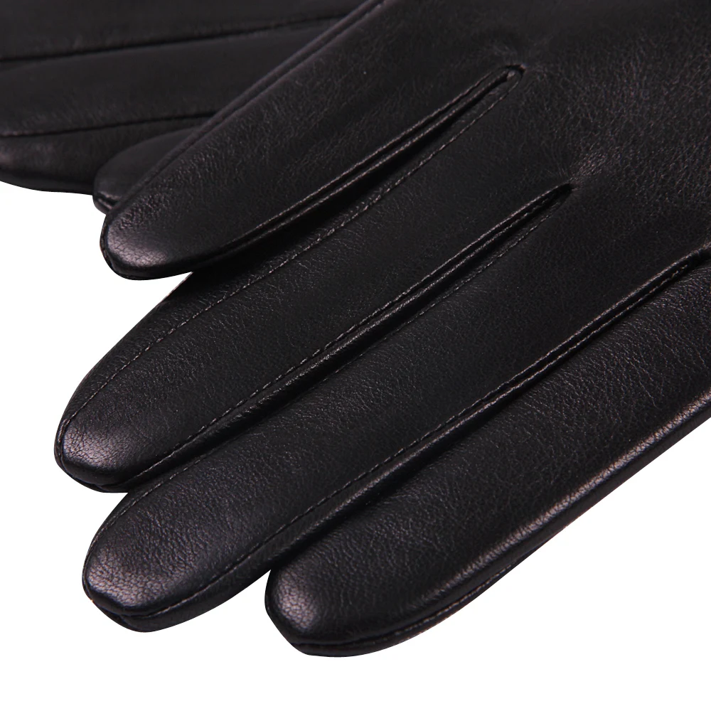 Genuine Leather Gloves Male Autumn Winter Plus Velevet Fashion Driving Thicken Keep Warm Touch Screen Sheepskin Gloves M18010NC-
