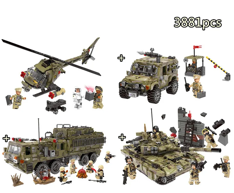 

XB-06012/06013/06014/06015 Military Series Armoured vehicles Military combat vehicles Educational Building Blocks Bricks Toy
