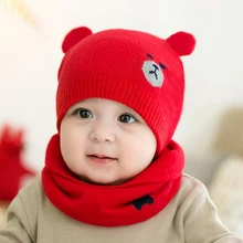 2 items Youngsters’s Winter Hats +Scarf Child Women Boys Children Cartoon Heat Wind Safety Ear Cap New child Images Props XL221