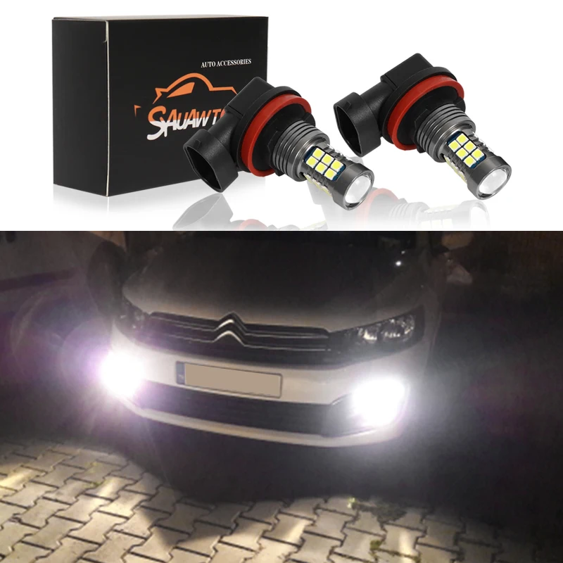 

2X H8 H11 LED Fog Light Bulb For Citroen C4 2009 C4 Aircross C4 Coupe C5 C3-XR C4L C-Elysee Driving Running Lamp Auto LED Light