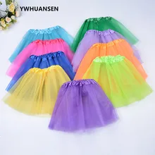 YWHUANSEN – robe de soirée en Tulle 3 couches pour filles, jupe Tutu blanche de princesse pour enfants, Costume de danse d'été court et moelleux