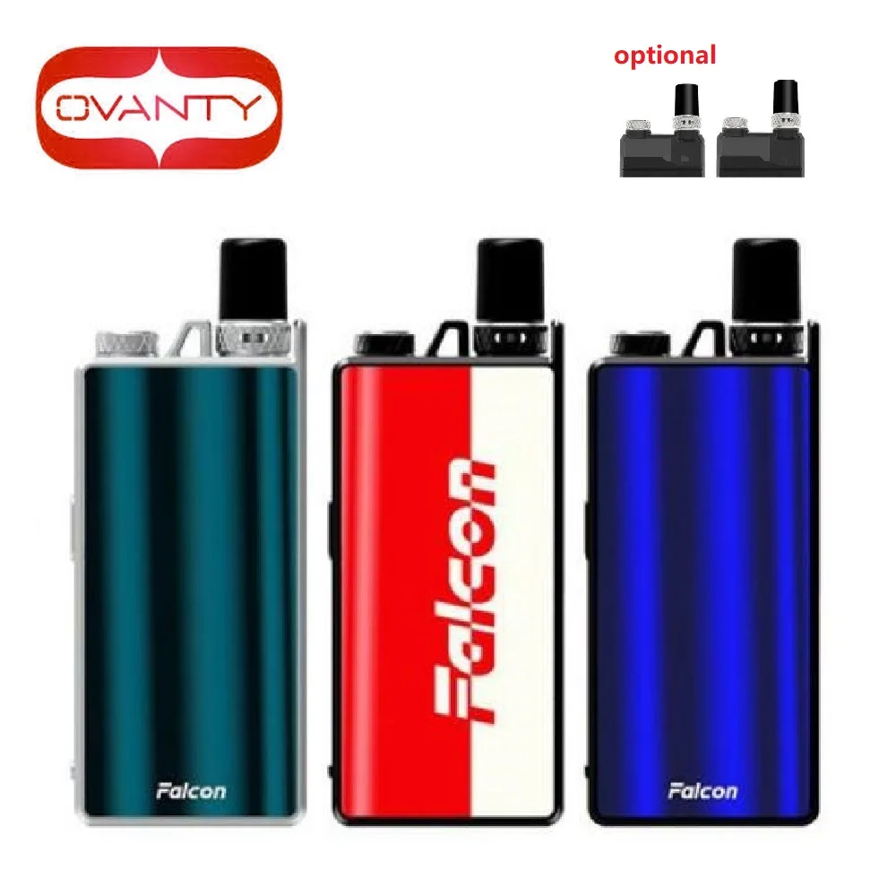 

OVANTY Falcon VW Pod Kit 950mAh with 1.8ml Pod & 1.1ohm Ceramic Coil E-cig Kit w/ 0.69-inch OLED Display