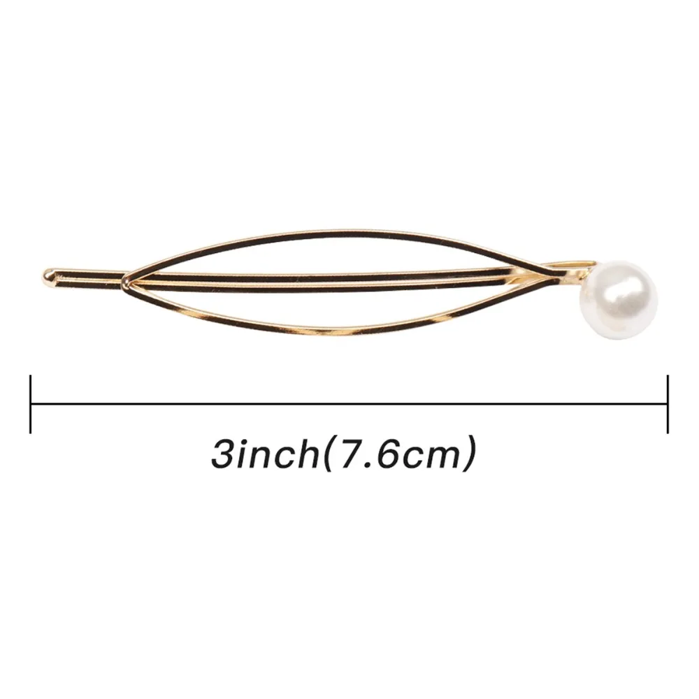 Xugar аксессуары для волос 1 Набор Жемчужные заколки-пряжки для волос геометрические металлические заколки для волос для девочек Необычные золотые заколки для волос