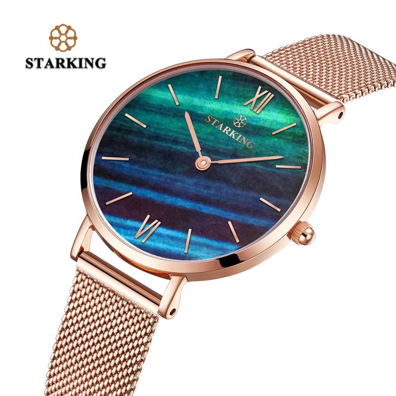 STARKING Top Brand Fashion Ladies Mesh Watches Female Quartz Watch