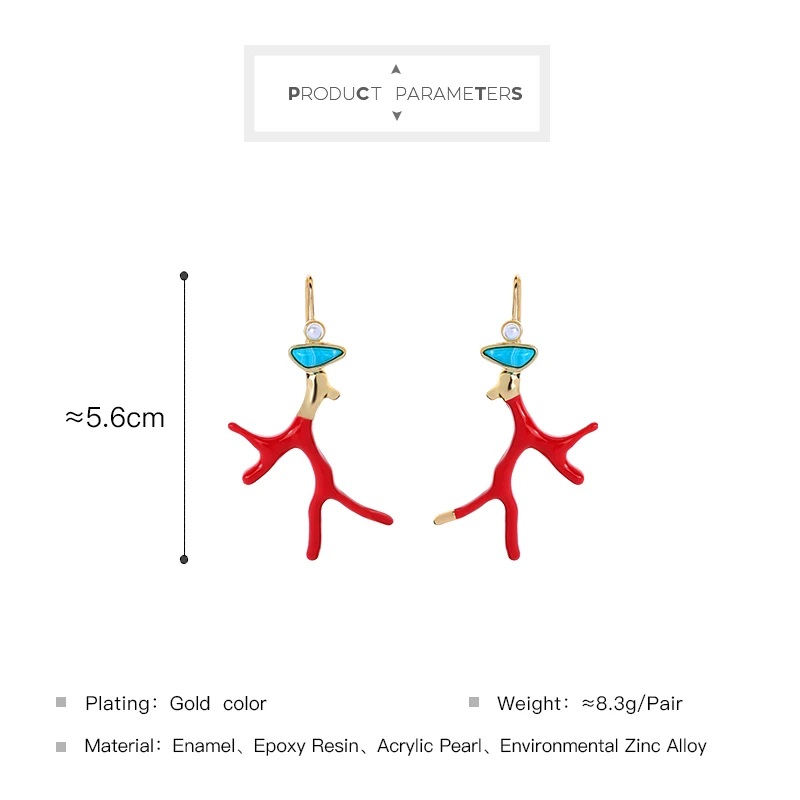 BALANBIU, красные Эмалевые коралловые серьги для женщин, подарок, смола, золотой цвет, висячие серьги, акриловый жемчуг, новые модные ювелирные изделия, Прямая поставка