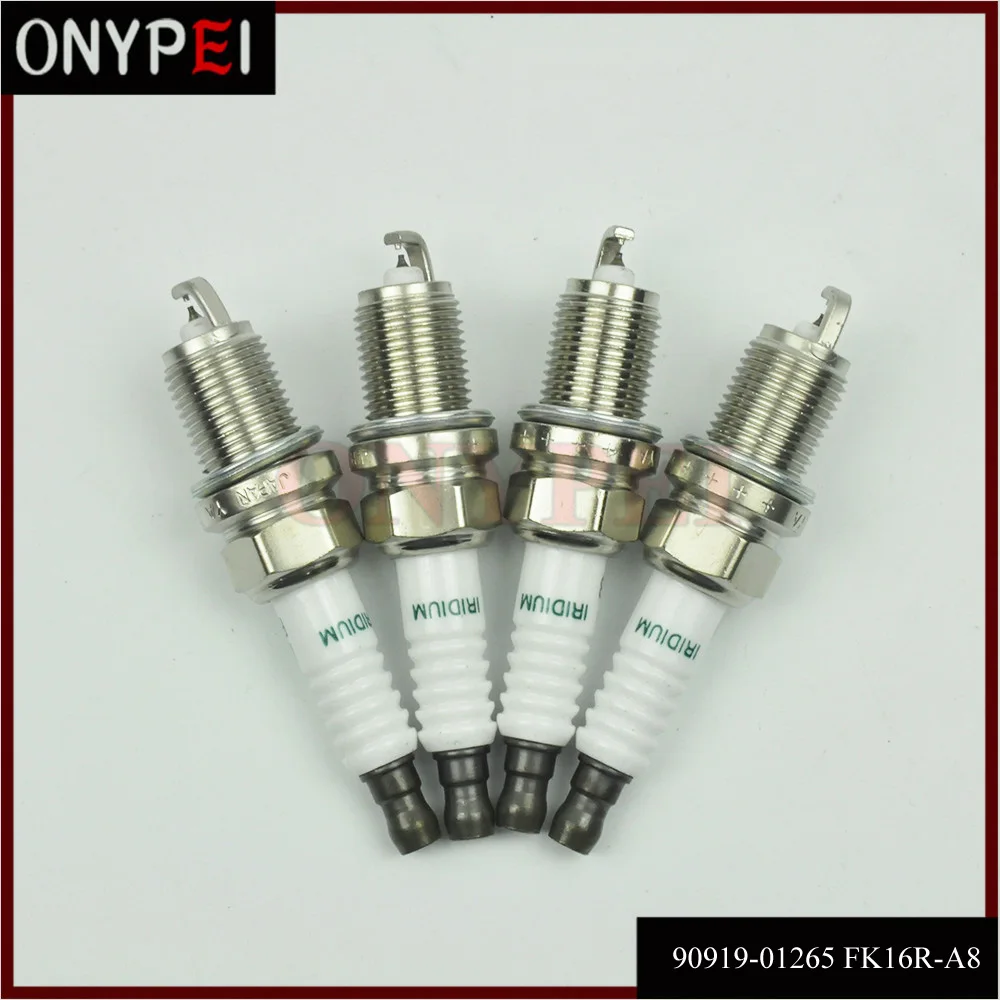 

4 pcs 90919-01265 FK16R-A8 3485 Dual Iridium Spark Plug For Toyota Prius C 1.5L 12-19 9091901265 FK16RA8
