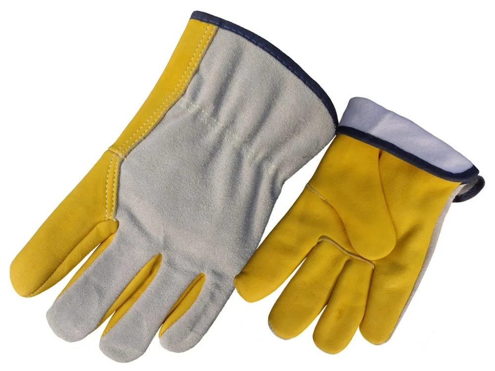 Теплые зимние кожаные водительские перчатки Делюкс анти-холодные кожаные рабочие перчатки