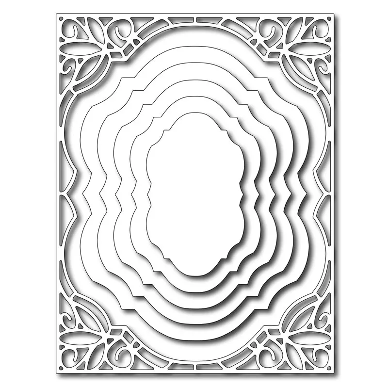 

nesting label metal Cutting Dies Scrapbooking bracket coved craft Dies cuts thin paper art emboss card make stencil 95*125mm