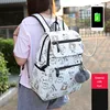 OKKID – Sac à dos filles, avec port USB pour recharger son téléphone, cartable, batterie, enfant, école, motif chat mignon, ordinateur ► Photo 2/6